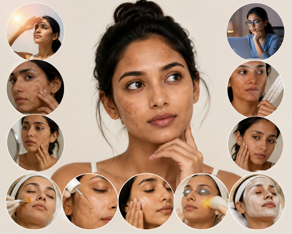 Expert skincare treatment for pigmentation, dark spots, melasma, and uneven skin tone in Indian skin at VLCC Salon Wakad Pune