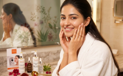 Woman looking disappointed in the mirror despite using expensive skincare products, consulting a skin specialist at VLCC Wakad Pune for dull skin treatment.