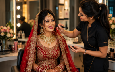The Bridal Beauty Mistake Many Brides Regret One Week Before Their Wedding Bride-to-be looking worried at her skin in the mirror after a last-minute beauty treatment before her wedding in Pune
